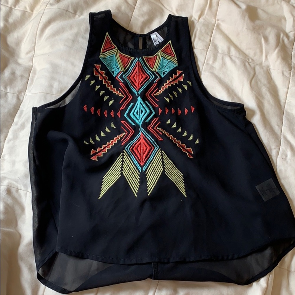 Black Tribal Tank Top